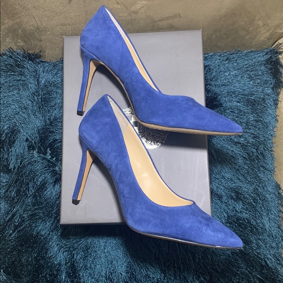 Shoes - Blue Suede Women's Heels